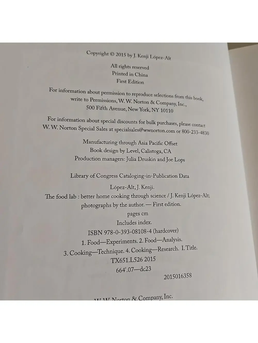 The Food Lab Cookbook J Kenji López-Alt Cooking Science